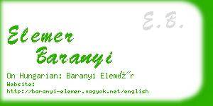 elemer baranyi business card